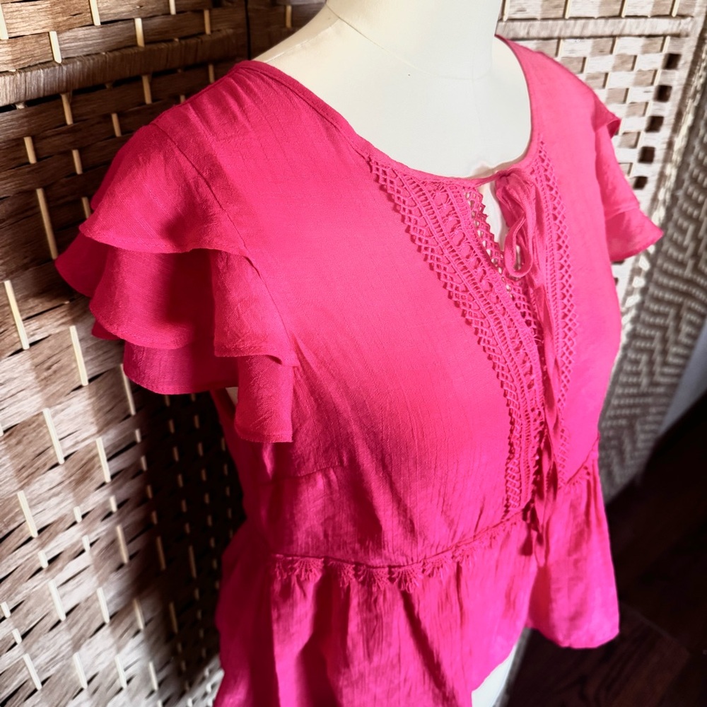 NWOT salmon pink Nanette Lepore blouse S - Picture 4 of 11